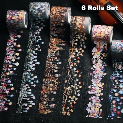 6 Rolls Holographic PET Tape for Scrapbooking and Journaling
