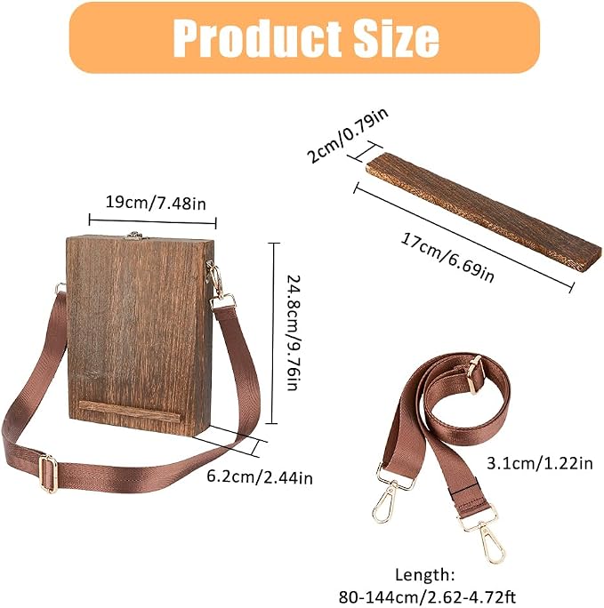 SUPERFINDINGS Writers Messenger Wood Box Tabletop Easel Box Painting Brush Tool Storage Cage Portable Storage Easel Box with Band for Outdoor Painting Drawing Sketching Writing
