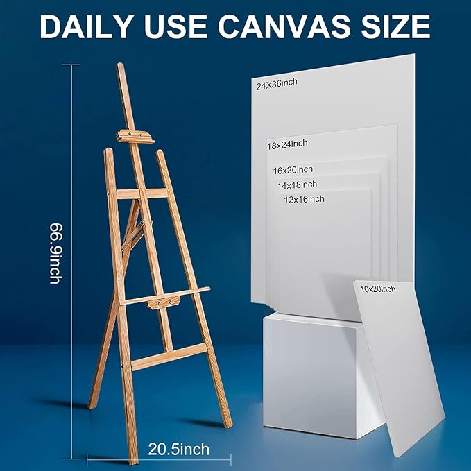 Stretched Canvases for Painting 16x40 Inch 2-Pack, 12.3 oz Triple Primed Acid-Free 100% Cotton Long Blank Canvas, Large Art Canvases for Oil Paint Acrylics Pouring & Wet Art Media, Pour Painting