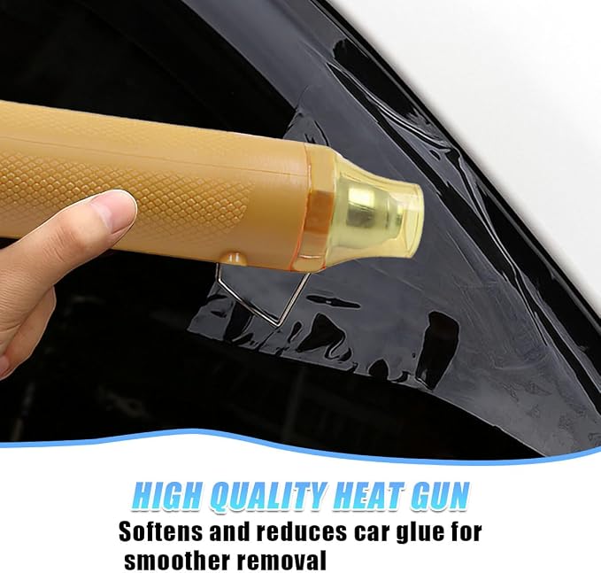 Mini Heat Gun - 220V 300W Portable Handheld Hot Air Gun Tool for DIY Craft Embossing - Electric Heating Tool with Stand & Power Cord for Car Vinyl Wrap/Shrink Wrapping PVC/Drying Paint(Gold)