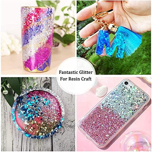 HEMOER Pink Glitter, 100g/3.5oz Holographic Chunky Glitter Mixed Hexagon Chunky & Fine Flakes Iridescent Sequins for Epoxy Crafts, Resin, Nail Body, Tumblers, Party Decoration