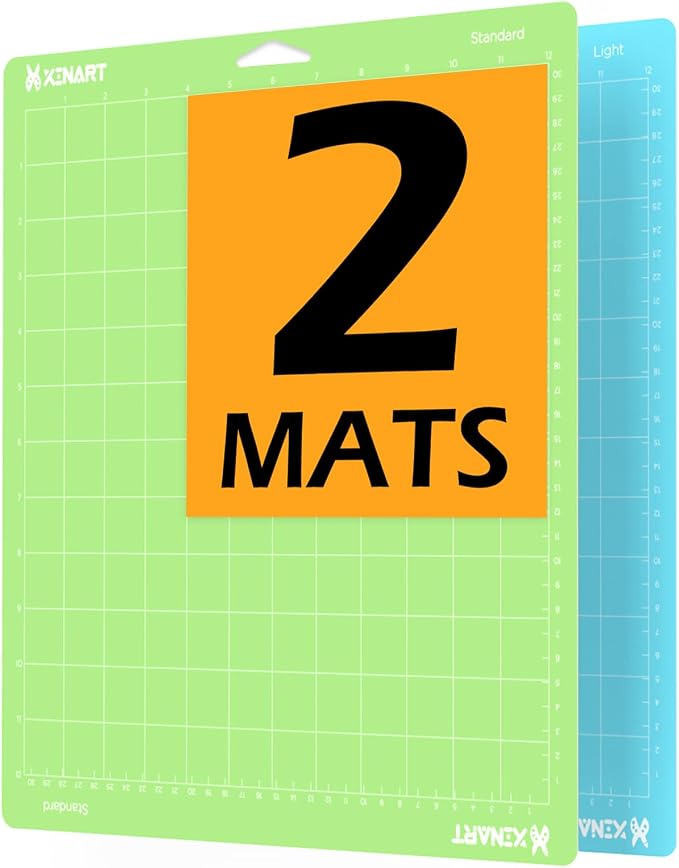 Xinart Cutting Mats for Cricut Maker 3/Maker/Explore Air 2/Air/One(Light+Standard, 12x12 Inch) Replacement Cutting Mats Compatible with Cricut