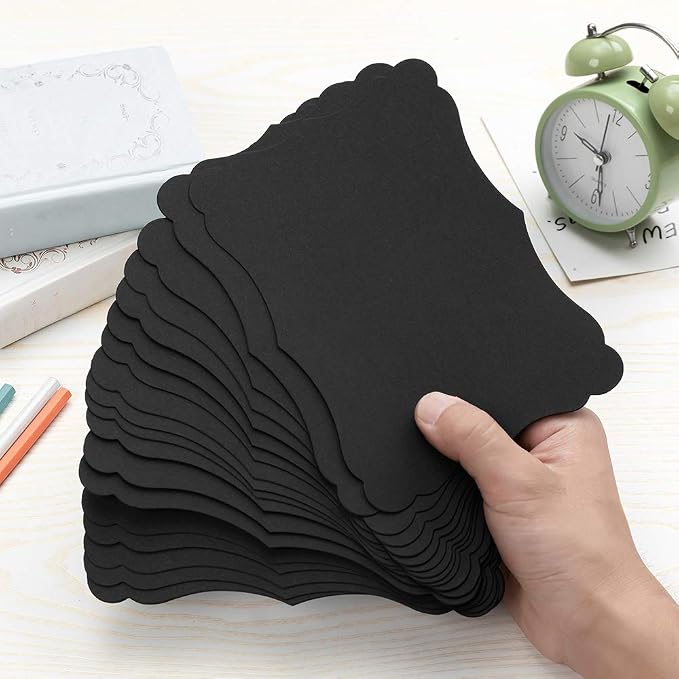 50 Pack Blank Kraft Greeting Cards, Black, 5x7IN