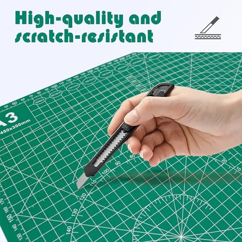 2 Packs Cutting Mats, 12inch x 18inch Rotary Cutting Mat Double Sided 5-Ply Craft Cutting Board for Sewing Crafts Hobby Fabric Precision Scrapbooking Project (A3: 12"W x 18"L)