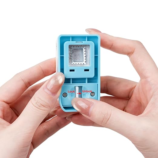 Mini Stamp Punch, 0.65 x 0.55inch Postage Stamp Punch, Stamps Cutter Hole Punches, Lever Craft Stamps Puncher, Paper Punches for Crafting DIY Scrapbooking Card Making Journaling Scrapbook Maker