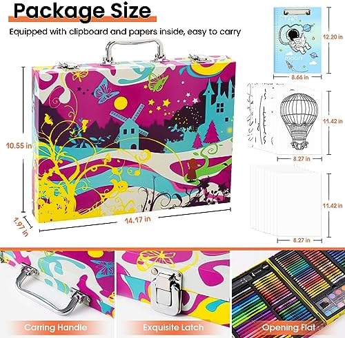 Art Supplies, 180 Pack Art Drawing Coloring Kit for Kids Girls Boys Teens