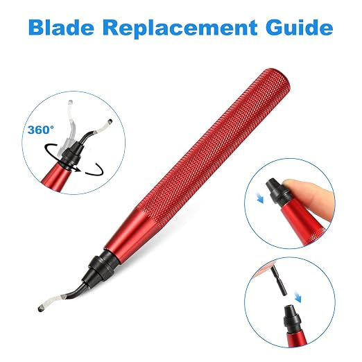 11 Piece High Speed Steel Blade Deburring Tool Set, For Metal Aluminum, Copper, Resin, PVC Pipe, 3D Printing, Wood Edge Treatment, High Quality Metal Handles, Deburring Manual Chamfering, Reamer Tools