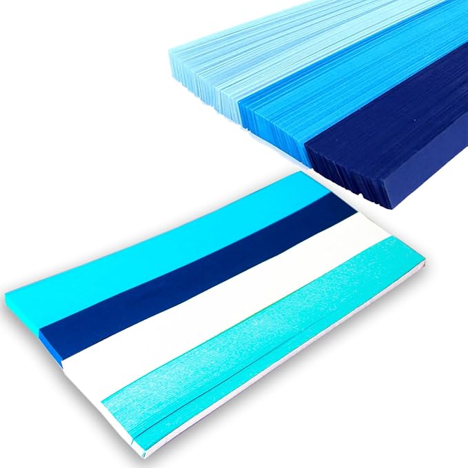 Star Folding Strip Blue Gradient Paper Star Decorative Paper Strip DIY Handicraft (1350 pieces)