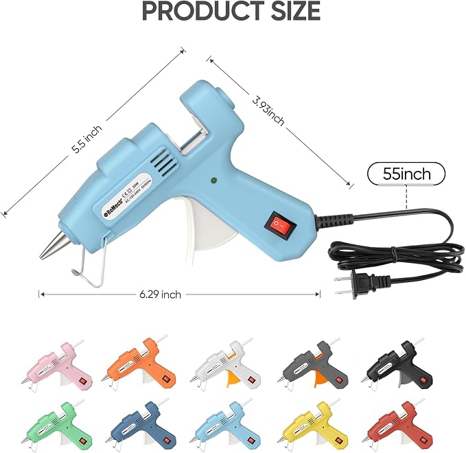ROMECH 20W Mini Hot Glue Gun Kit, 30 Glue Sticks Set for DIY Crafts, Repair