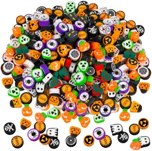 400 Pcs Halloween Polymer Clay Beads, Mixed Heishi Spacer Beads Supplies