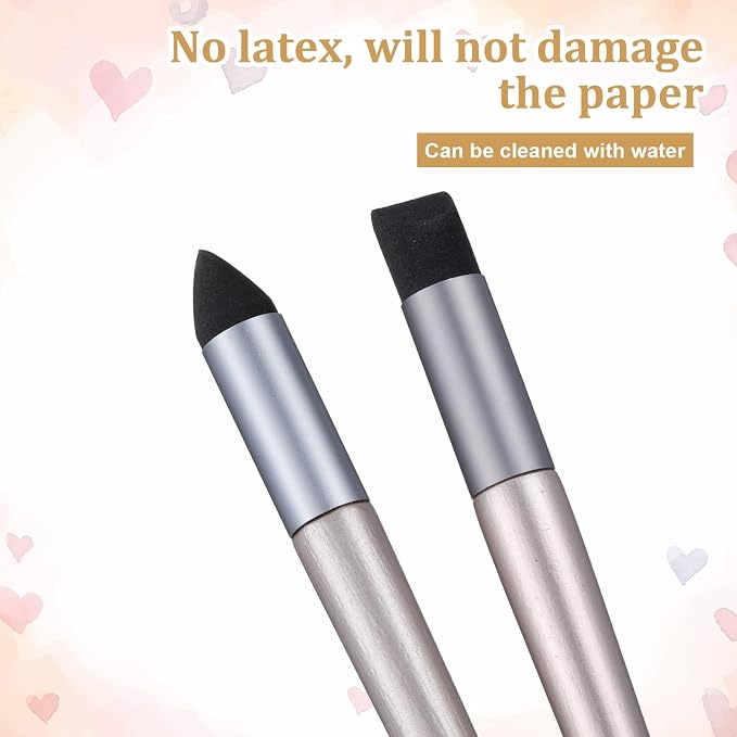 3PCS Oil Pastel Blending Tools, Artist Blending Sponge Pen, Sketch Rubbing Sponge Brush, Color Shaper Paint Mixing Tool for Drawing Smearing Blending Highlighting Detailing