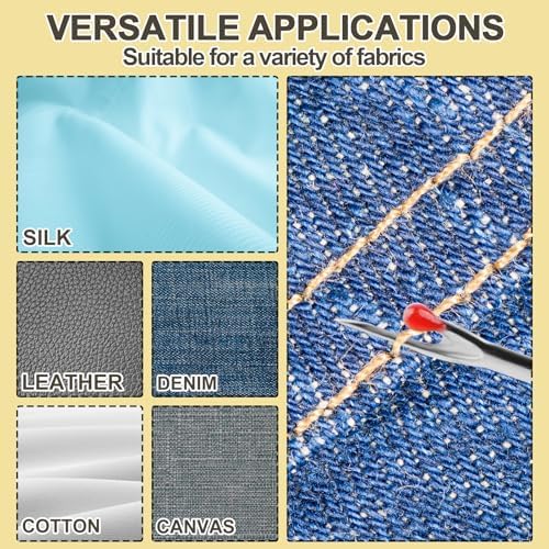 Automatic Needle Threaders Seam Ripper, Upgraded 3 in 1 Sewing Needle Threader Tool, 2Pcs Stretchable Quick Seam Rippers with Needle Storage for Hand Quilling, Embroidery Stitch Removal(Yellow)