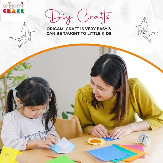 Origami Paper 500 Sheets Premium Quality for Arts and Crafts 6" Square Sheets 20 Vibrant Colours Same Colour on Both Sides 100 Design Ebook Included (See Back of Cover for Download info)