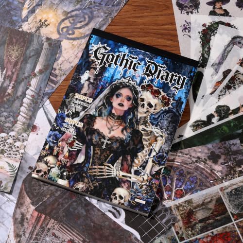Dark Aesthetic Gothic Stickers 400 Pre-Cut Halloween Washi Stickers