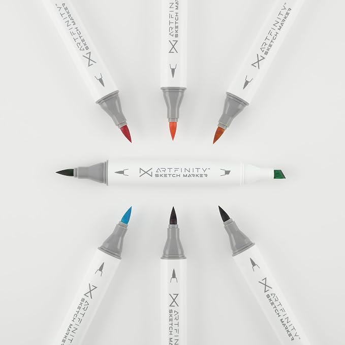 Artfinity Sketch Markers - New Leaf YG3-2, Vibrant, Professional, Dye-Based Alcohol Markers for Artists, Drawing, Travel, & More