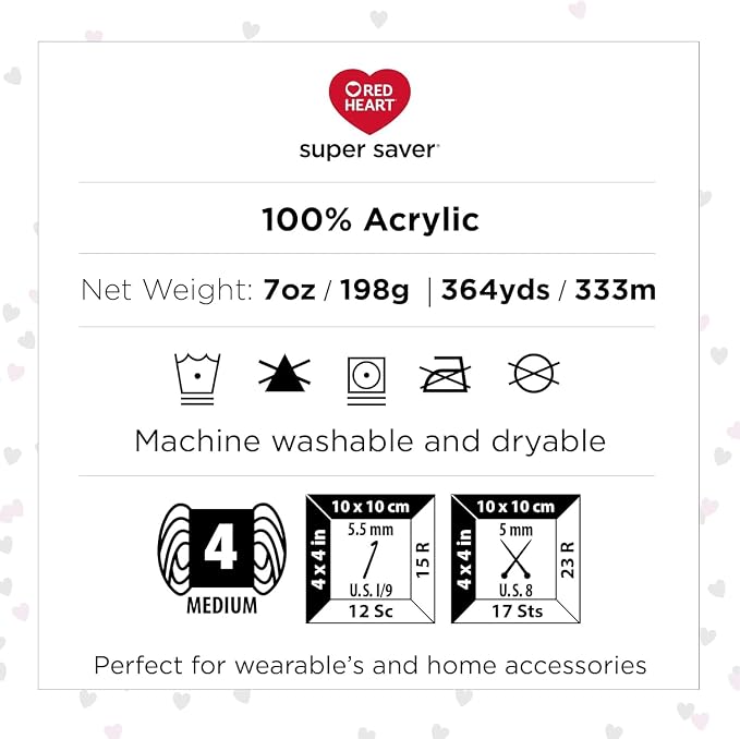 Red Heart Super Saver Yarn for Crocheting & Knitting, Minty, 3-Pack