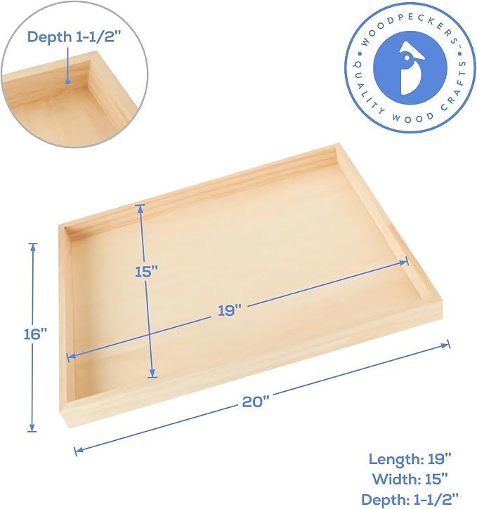 Large Birch Painting Panel 16 x 20 x 1-1/2-inch, Pack of 4 Wood Canvas Boards for Painting, Blank Signs for Crafts, by Woodpeckers