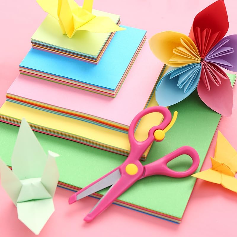 Origami , Colorful Square Origami, DIY Handmade Craft Paper, Origami Paper (100pcs)10-color (20*20cm)