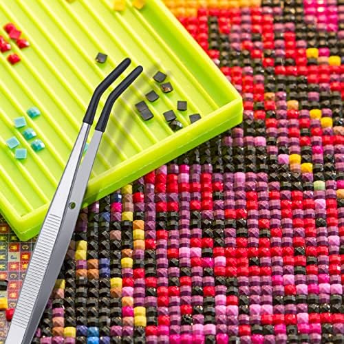 DragonflyDreams 4 Pieces Tweezers with Rubber PVC Coated Set