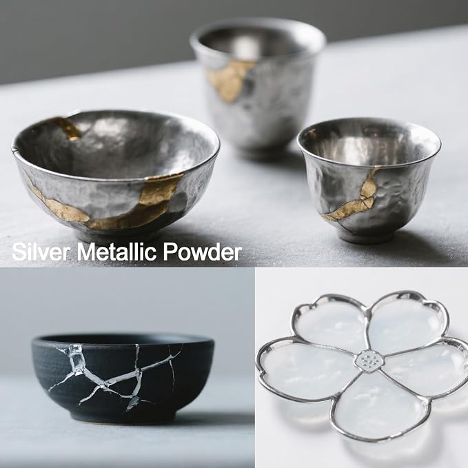 Renfio Metallic Pigment Powder,Silver Mica Powder for Resin