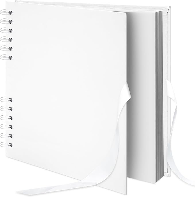 Scrapbook Photo Album DIY 10x10 Inch Thick Kraft 40 Pages White