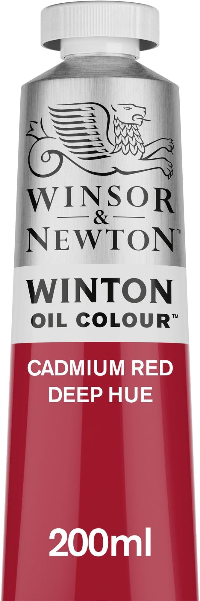 Winsor & Newton Winton Oil Color, 200ml Tube, Cadmium Red Deep Hue | High-quality pigments, Durable, Lightfast, Permanent, Uniform Consistency, Great Pigment Load
