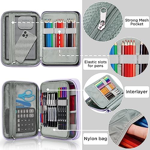Zannaki Big Capacity Storage Pouch Marker Pen Pencil Case Simple Stationery Bag Box Art Tool & Sketch Storage Boxes for Bullet Journal Middle High School Office College Student Girl Women Adult Teen