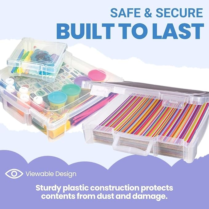 ArtBin 4-Piece Scrapbook Storage Set, Two 12x12 and Two 6x6 Boxes