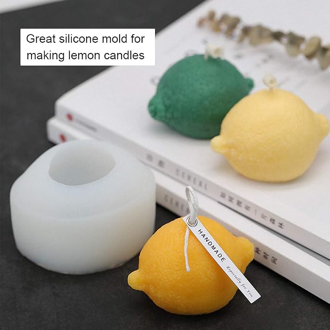 MoldFun 3D Lemon Silicone Soap Mold for Homemade Soap Making, Chocolate Mousse Cake Pastry Baking, Candle, Lotion Bar, Bath Bomb, Plaster of Paris Mold