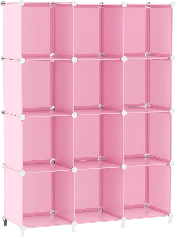 AWTATOS 12 Cube Storage Organizer, Closet Organizers Storage Shelves, Pink