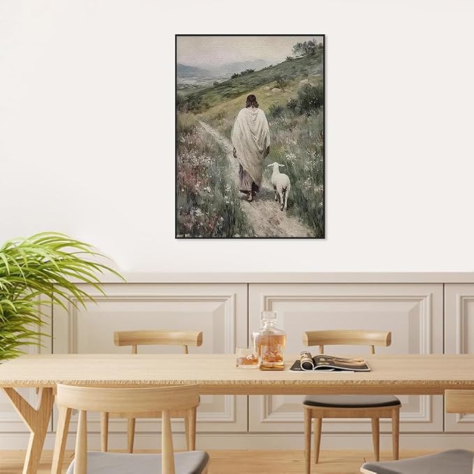 Jesus and Lamb Paint by Numbers Kit for Adults Beginner (Without Frame) | Paint by Number Kits on Canvas DIY Acrylic Oil Easy Painting by Numbers for Home Wall Decor Gift12X16 in