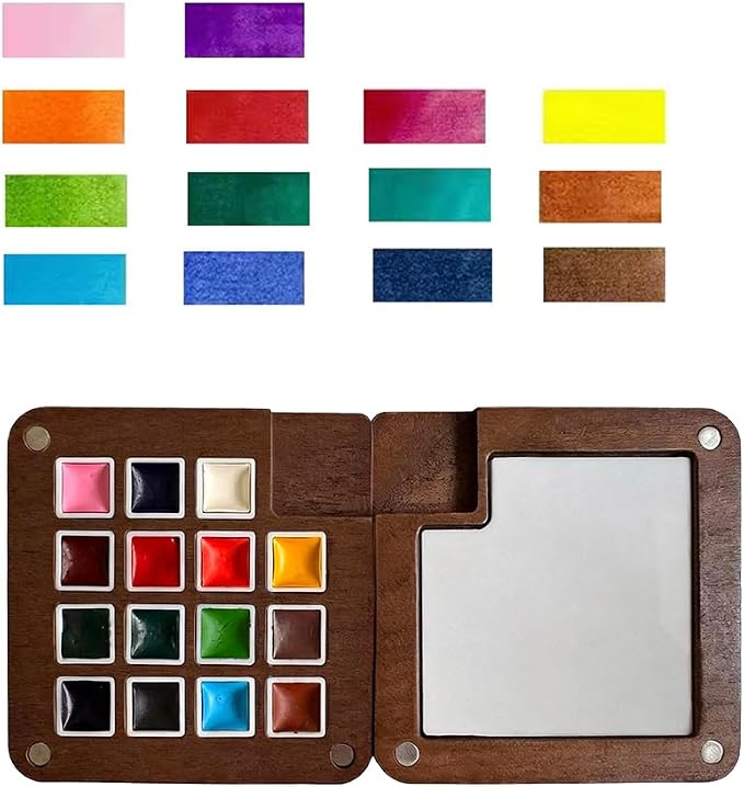 Mini Watercolor Paint Set Portable Pocket Paint kit for Artists Lovers