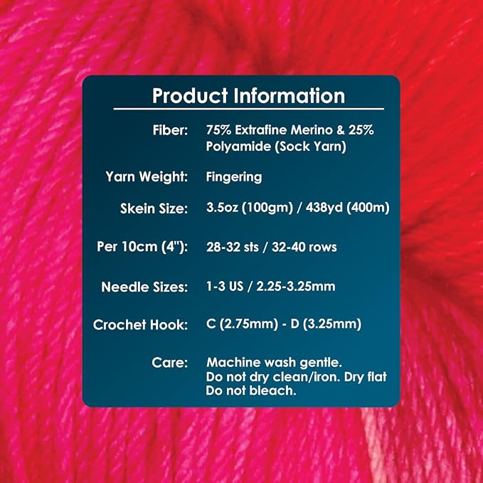KnitPro Symfonie Fingering Weight Merino Wool Yarn 100g, Rhubarb