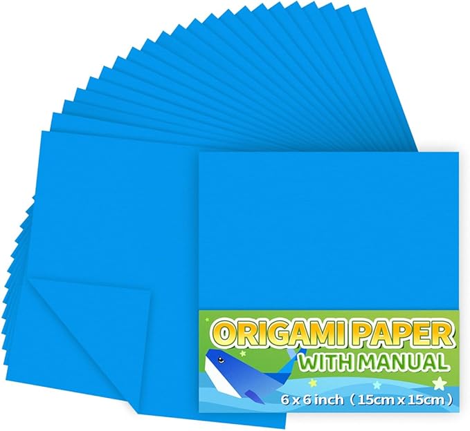 Praisebank Dark Blue Origami Paper, 220pcs 6x6 inch, Double Sided Color, Origami Paper Kit for Crafts, Origami Kit.