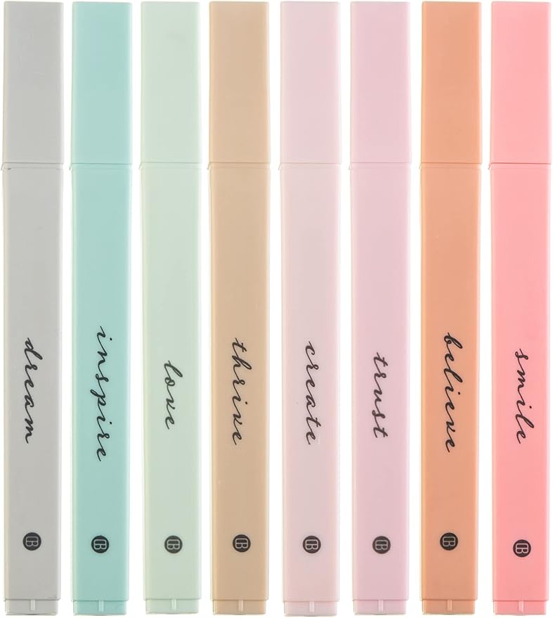 DIVERSEBEE Bible Highlighters with Soft Chisel Tip, No Bleed (Boho)