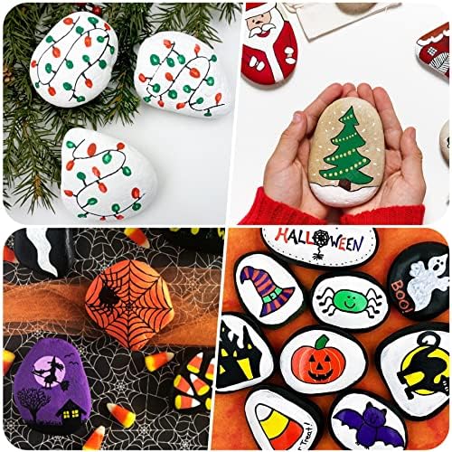 River Rocks for Painting 25 Pcs Large 2-3 Inch Flat Smooth Painting Stones Craft Rock to Paint for Kids Crafts Painting Bulk (Pack of 3)