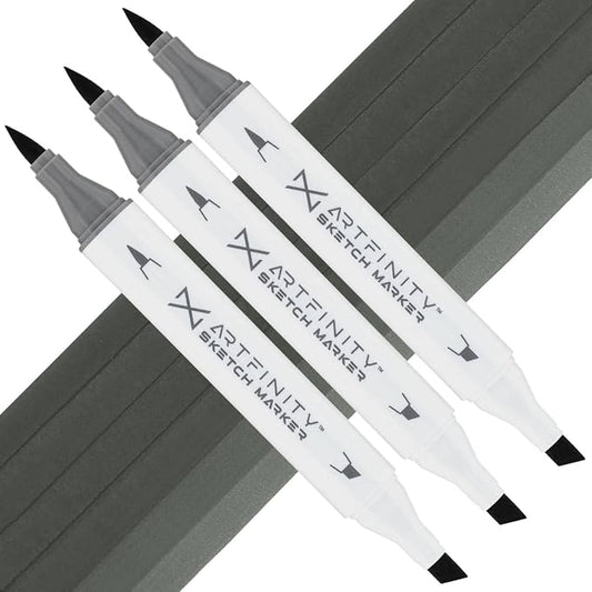 Artfinity Sketch Markers - Set of 3 - Roof G9-6, Vibrant, Professional, Dye-Based Alcohol Markers for Artists, Drawing, Travel, & More