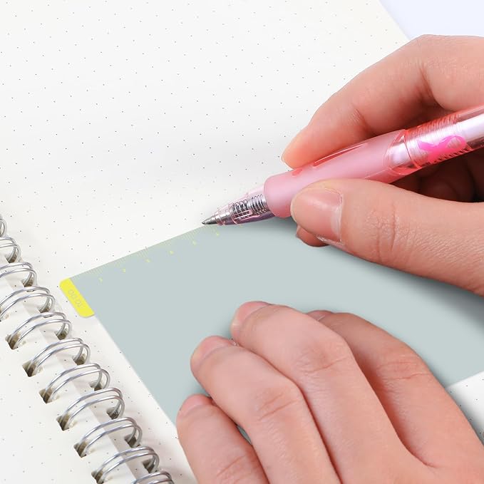 Thenshop 5 Pack A6 Gray x Yellow Pencil Board Reusable Notebook Accessory, Flexibility Layout Grids with Ruler Scale