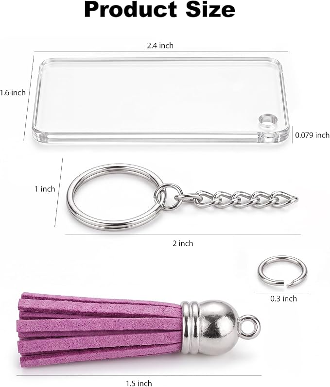 320PCS Sublimation Blanks Keychains, Double Side Blank Keychains