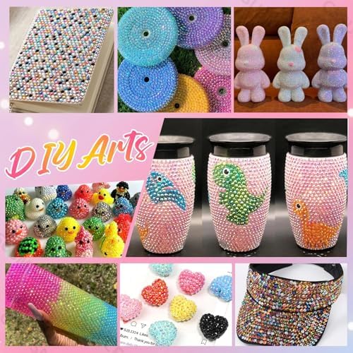 28000Pcs Color Rhinestones Bedazzling Kit, Pink Resin Jelly Bedazzling Gems