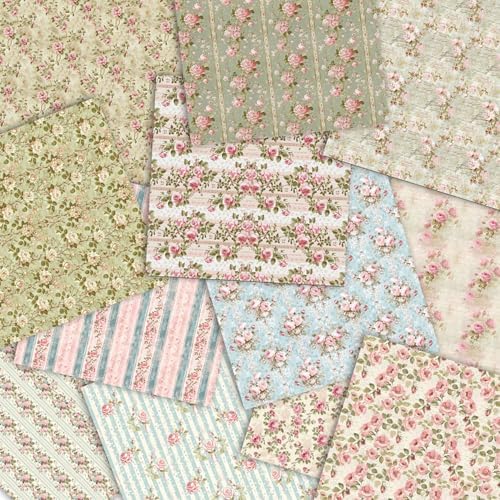 6in Flowers Scrapbook Paper Pad - 24 Sheets Double Sided Aesthetic Design Patterns for DIY Crafts Photos Album Junk Journal Decorative Decoupage Card Making Wedding Gifts Wrapping Material