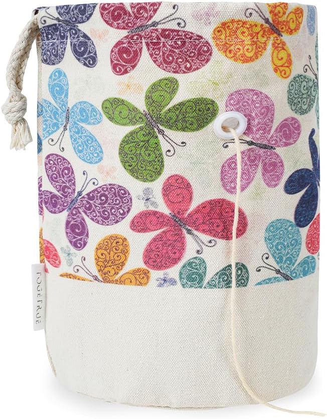 TOGETRUE Yarn Bag, Small Knitting Crochet Bag, Portable Yarn Storage Bags Organizer for Crocheting Project, Store Skein Ball, Short Knitting Needle (Butterfly)