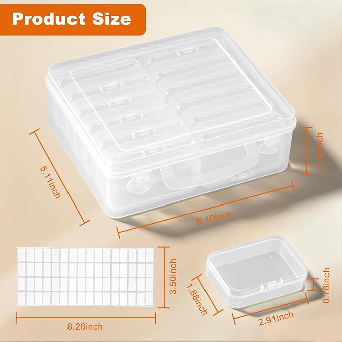 VZZNN 52 Pack Bead Organizer Box (4 Large Boxes and 48 Small Boxes), Jewelry Organizers and Storage with 256 Stickers, Suitable for Home and Office Storage of Handicrafts