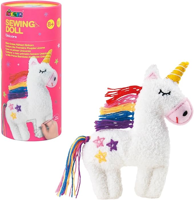 Avenir My First Sewing Kit for Kids 6-8, Unicorn Stuffed Animal Craft Set
