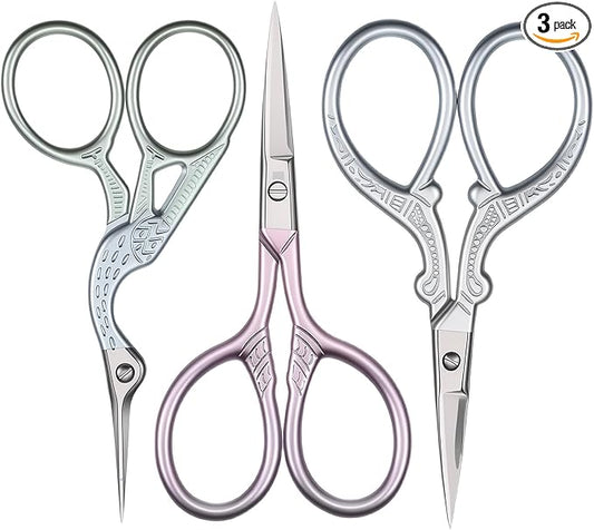 JJUNW 3Pcs Sewing Scissors, Embroidery Scissors For Fabric Cutting | Stainless Steel For Sewing Sewings Scissor For Fabric Cutting, Sewings Machine Accessories For Threading Needlework