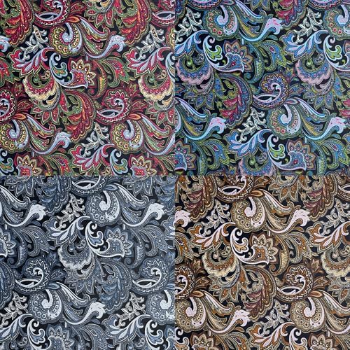8" 50pcs Cotton Fabric Squares for Sewing Quilting Supplies-Dark Paisley