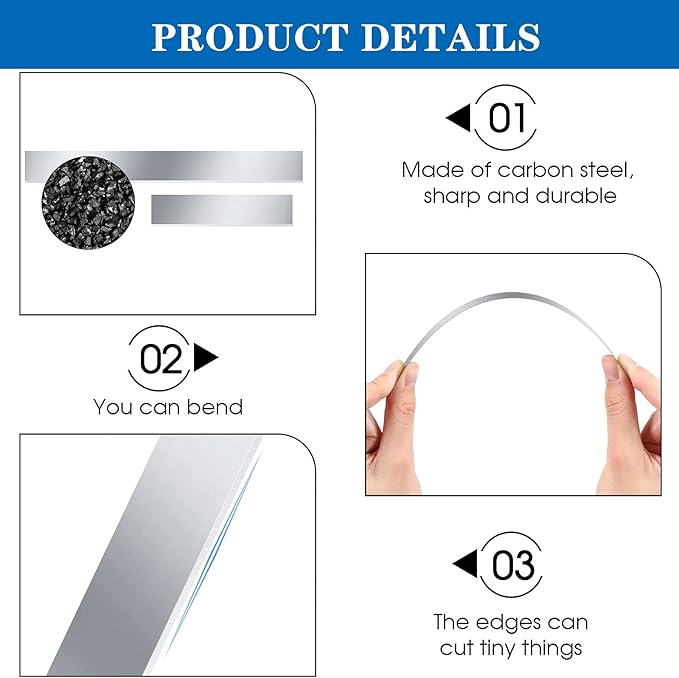 Flexible Polymer Clay Cutters 8 Inch 4 Inch Carbon Steel Blade Polymer Clay Cutting Slicing Tools for DIY Shaping Modelling Sculpturing Supplies(6 Pieces)