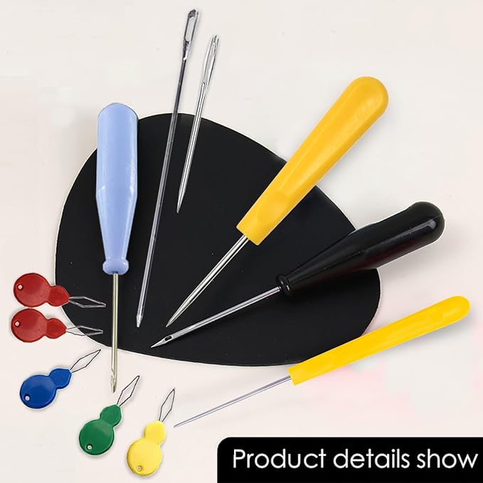 11 Pcs Candle Needle Kit,Wick Inserting Tool Molds Punch Needle with Hook Eye,Large-Eye Candle Wicking Needle(2 Style)