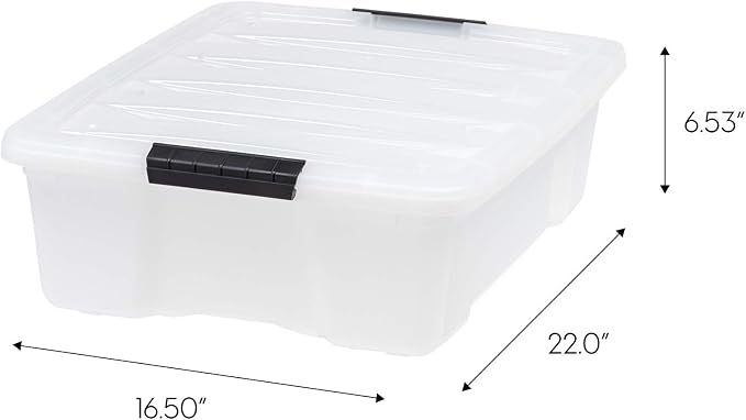 IRIS USA 6-Pack 27 Quart Storage Bins with Lids, Pearl