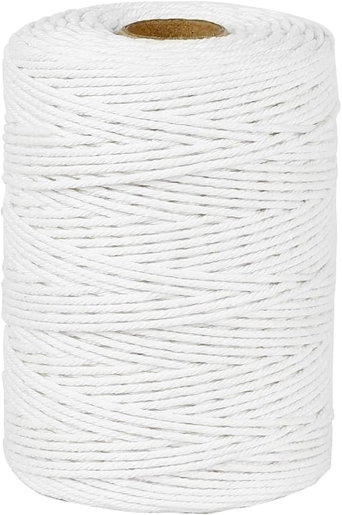 PerkHomy Cotton Butchers Twine String 700 Feet 2mm Twine for Cooking Food Safe Crafts Bakers Kitchen Butcher Meat Turkey Sausage Roasting Gift Wrapping Gardening Crocheting Knitting